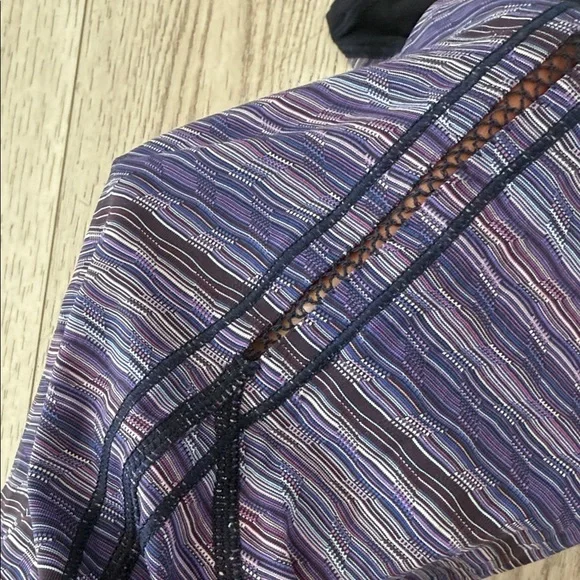 lululemon athletica Purple and Black Striped Leggings - Picture 4 of 4